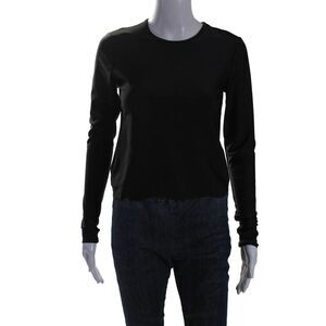 Cover Womens Pullover Long Sleeve Scoop Neck Basic Top Black Size XS